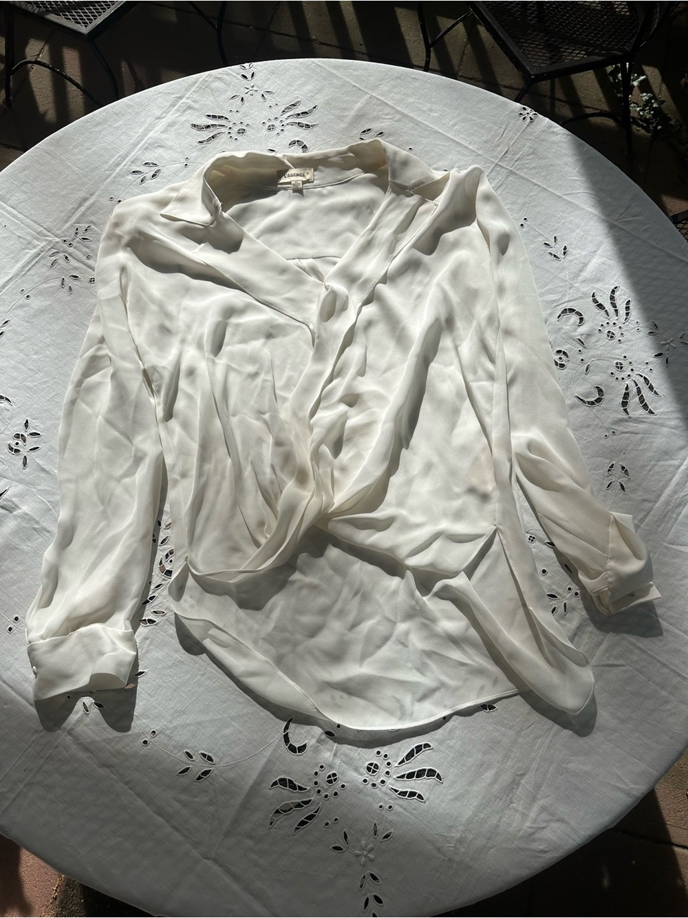 L'AGENCE Draped Silk Blouse